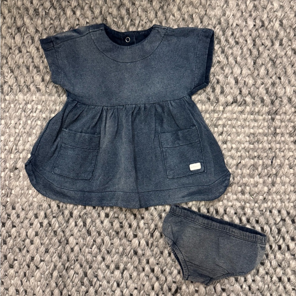7 for All Mankind | 2 Piece Set 0-3 M Babydoll & Bloomer French Terry